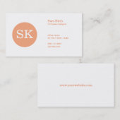 Zyklus für die serifenlose Monogramm-Aprikose Visitenkarte (Vorne/Hinten)