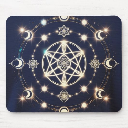 Zyklus-Mandala der himmlischen Monde – Heilige Geo Mousepad (Vorne)