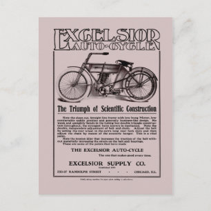 Zyklusanzeige für Vintages Excelsior-Auto Postkarte
