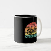 Zykologe Funny Cycling Zweifarbige Tasse (VorderseiteRechts)