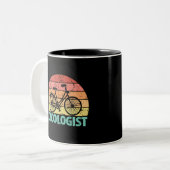 Zykologe Funny Cycling Zweifarbige Tasse (Vorderseite Links)