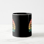 Zykologe Funny Cycling Zweifarbige Tasse (Mittel)