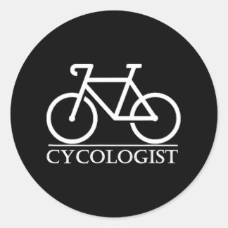 Zykologe Funny Psychology Biking Cyclist Runder Aufkleber