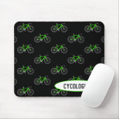 Zykologe grünes Fahrrad auf schwarz Mousepad (Mit Mouse)
