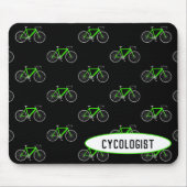 Zykologe grünes Fahrrad auf schwarz Mousepad (Vorne)