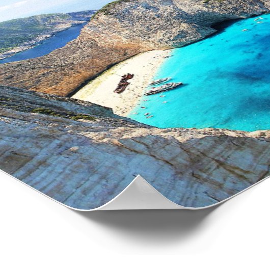 Zykynthos Shipwreck Beach, Griechenland Poster (Ecke)
