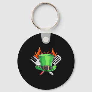 Zylinder mit Grillen Equipment Design St. Patricks Schlüsselanhänger