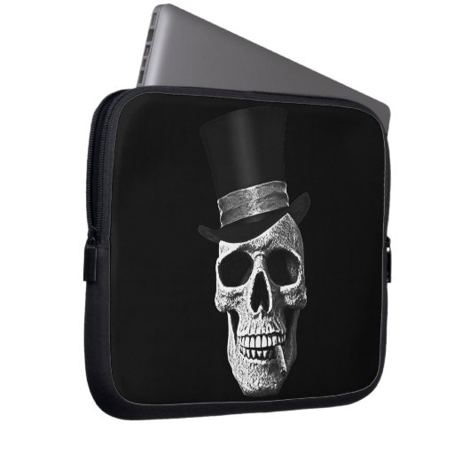 Zylinder-Totenkopf Laptopschutzhülle (Vorne Rechts)