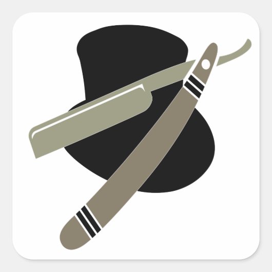 Zylinder- und Rasiermesseraufkleber Quadratischer Aufkleber (Vorderseite)