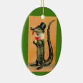 Zylinderhut-Alligator Keramik Ornament (Rechts)