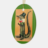 Zylinderhut-Alligator Keramik Ornament (Links)