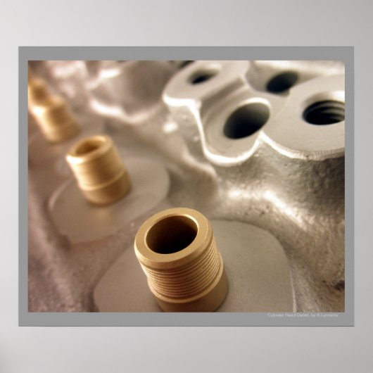 Zylinderkopf Metallisches geometrisches Entwurfspo Poster (Vorne)