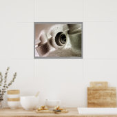 Zylinderkopf Metallisches geometrisches Entwurfspo Poster (Küche)