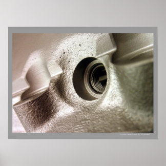 Zylinderkopf Metallisches geometrisches Entwurfspo Poster
