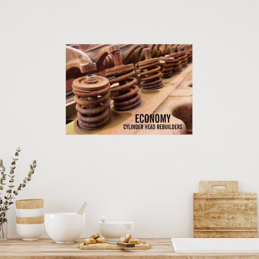 Zylinderkopfumbauer Rusty Motor Block Foto Poster (Küche)