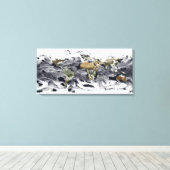 Zylinderprojektion Leinwanddruck (Insitu (Holzboden))