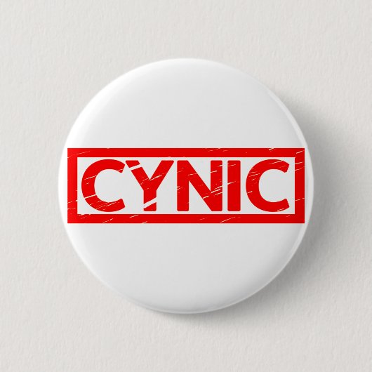 Zynische Briefmarke Button (Vorderseite)