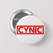 Zynische Briefmarke Button (Vorne & Hinten)