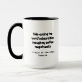Zynischer Spaß Personalisierung Tasse (Links)