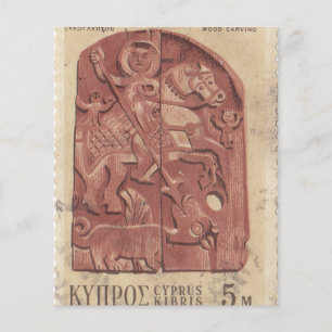 Zypern antike Briefmarke Holzschnitzerei