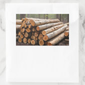 Zypern-Brennholzstapel Rechteckiger Aufkleber (Tasche)