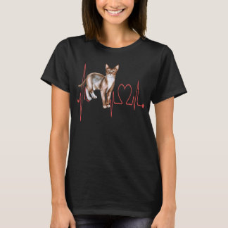 Zypern Chat Heartbeat EKG Cat Mama Cat Vater Cat L T-Shirt