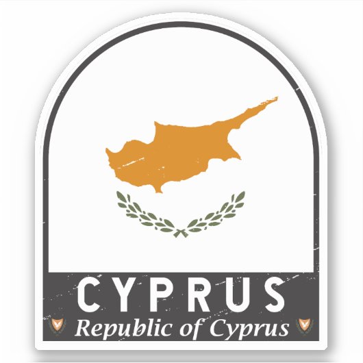 ZYPERN-FLACHENEmblem gestört Vintag Aufkleber (Vorderseite)