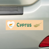 Zypern Flag Herz + Karte Autoaufkleber (Auf Auto)