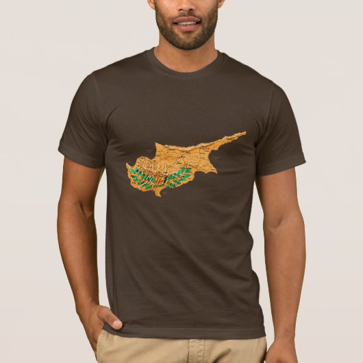 Zypern Flagcolor Map-T - Shirt (Vorderseite)