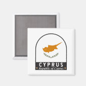 Zypern-Flagge Emblem Distressed Vintage Magnet (Vorderseite/Rückseite)