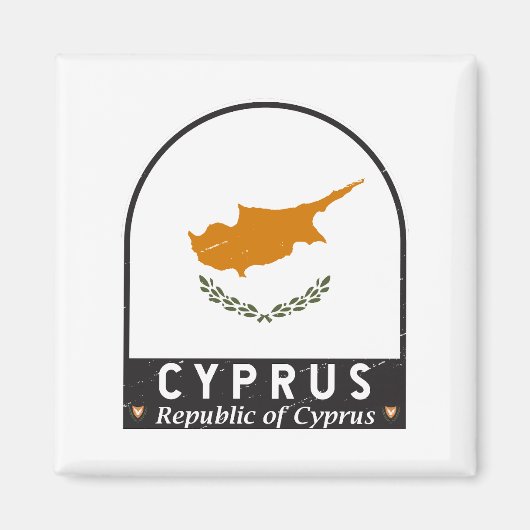 Zypern-Flagge Emblem Distressed Vintage Magnet (Vorne)