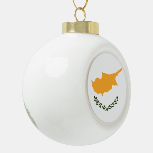 Zypern-Flagge Keramik Kugel-Ornament (Links)