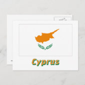 Zypern-Flagge mit Name Postkarte (Vorne/Hinten)