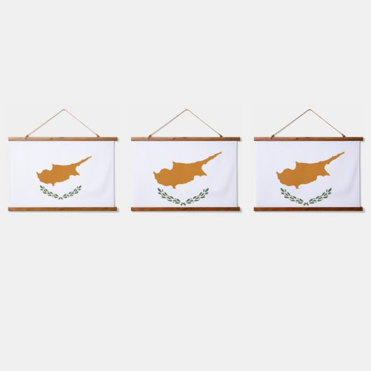 Zypern-Flagge Wandteppich Mit Holzrahmen (Dreifach)