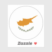 Zypern-Flaggenrundkleber Aufkleber (Blatt)