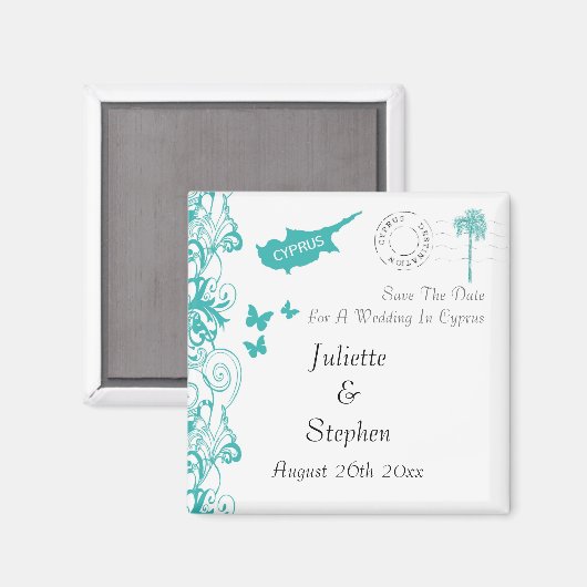 Zypern Hochzeit rettet das Datum Magnet (Vorderseite/Rückseite)