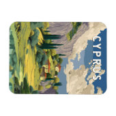 Zypern Illustration Reise Kunst Vintage Magnet (Horizontal)