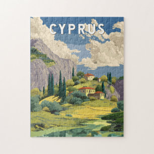 Zypern Illustration Reise Kunst Vintage Puzzle