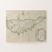 Zypern Insel Mittelmeer Karte alt antikbraun Puzzle (Horizontal)