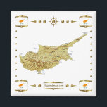 Zypern Karte   Flags Magnet<br><div class="desc">Dieses Design umfasst eine zyprische Karte innerhalb einer Grenze mit der nationalen Flagge. Das Design funktioniert am besten bei quadratischen Magneten. Sie können Ihren eigenen Text/Ihre eigene Grafik mit der Funktion 'Anpassen!' hinzufügen. © 2010 FlagAndMap. Aus Bildern abgeleitete Karte: http://www.lib.utexas.edu/maps/</div>