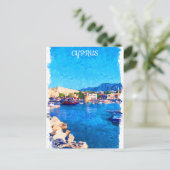 Zypern Küstenlandschaft Reisen Postkarte (Stehend Vorderseite)