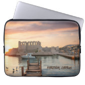 Zypern Kyrenia Aquarellskizze mit Yacht | Laptopschutzhülle (Vorderseite)