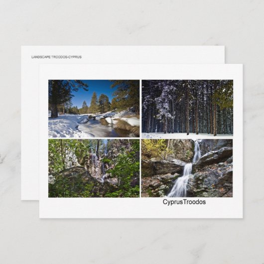 Zypern Landschaft Troodos Berge Winter Postkarte (Vorne/Hinten)