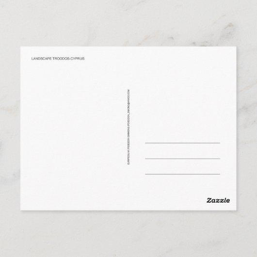 Zypern Landschaft Troodos Berge Winter Postkarte (Rückseite)