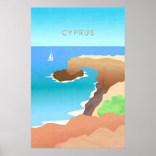 Zypern Minimal Reiseplakat Poster