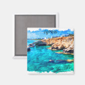 Zypern Mittelmeer Landschaftsreise Magnet (Vorderseite/Rückseite)