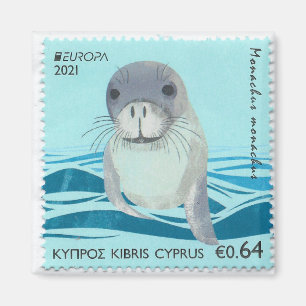 Zypern Mönch Siegel Briefmarke Magnet
