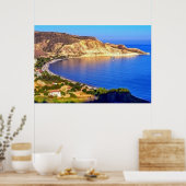 Zypern Pissouri Bay Panoramasicht Fotografie Poster (Küche)
