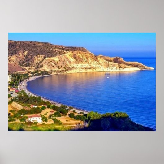 Zypern Pissouri Bay Panoramasicht Fotografie Poster (Vorne)