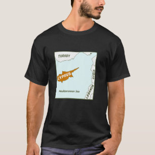 Zypern Politische Karte in Flaggenfarben. Nachbarn T-Shirt